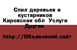 Спил деревьев и кустарников - Кировская обл. Услуги » Другие   